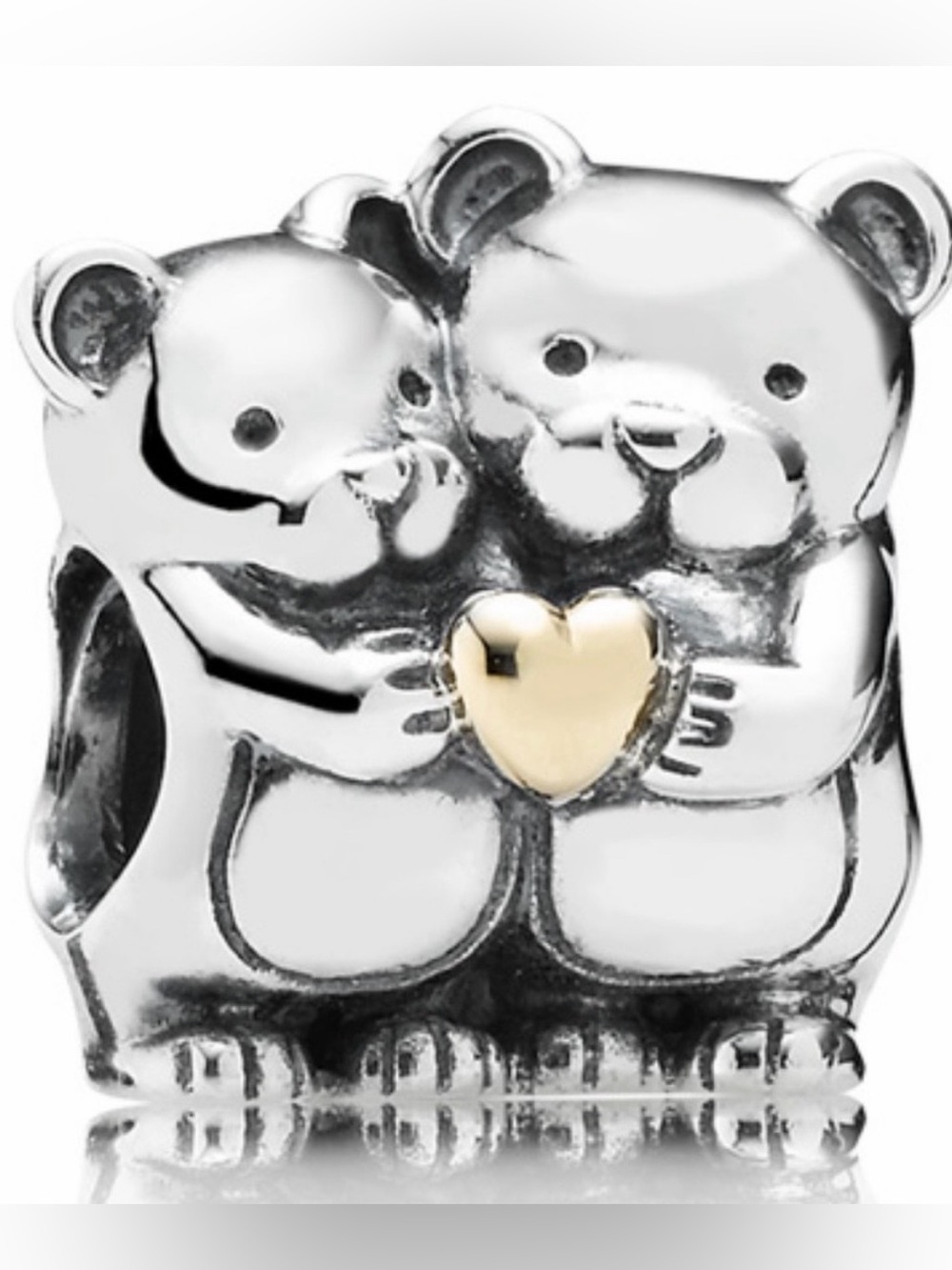 Pandora gold silver bears charm